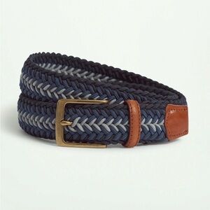 Brooks Brothers Men's Stretch Braided Belt navy size xl